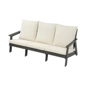 HIPS 3 Seater Sofa with Cushion,  Outdoor Garden Sofa, Sofa Set for Porch, Poolside, Terrace, and Yard Grey/Beige